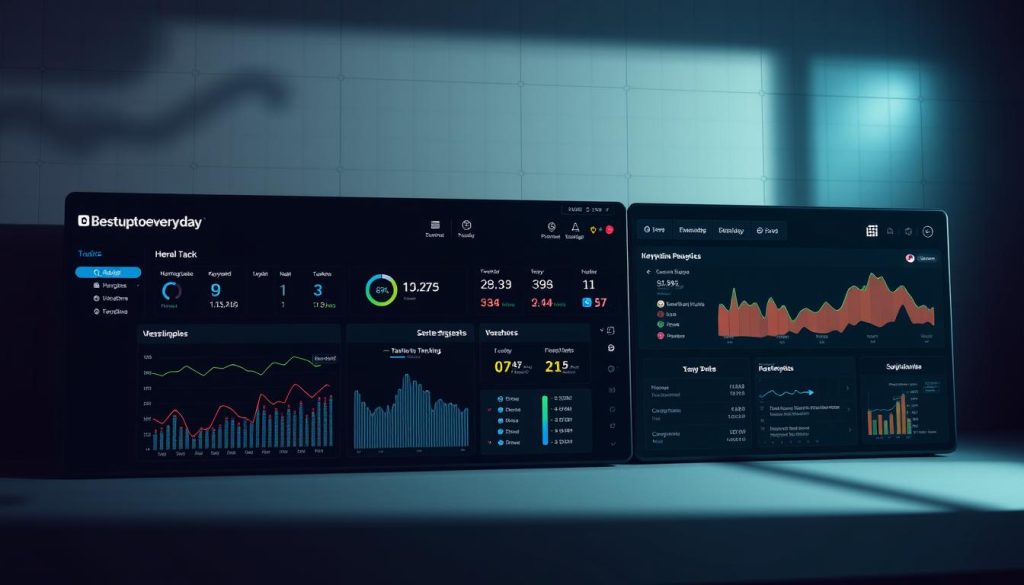 SEO dashboard with keyword tracking