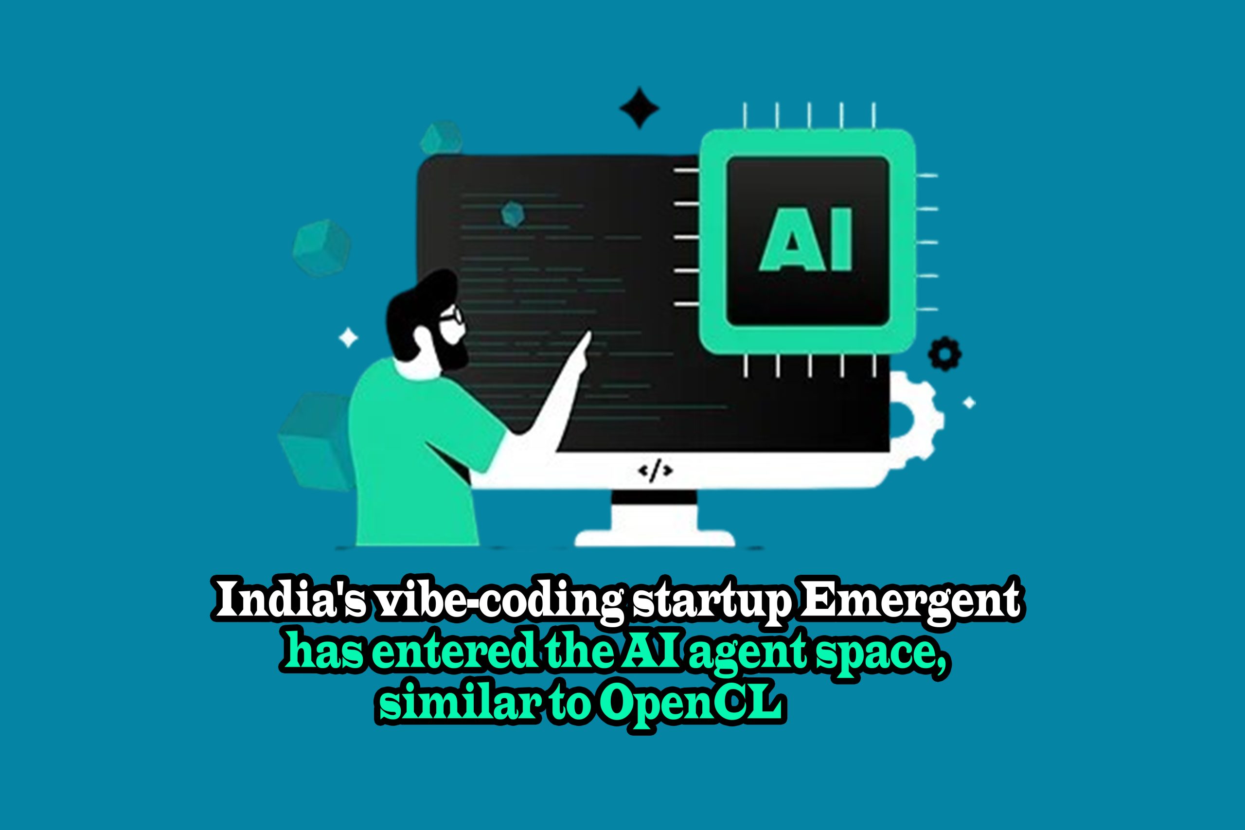 A graphic image of the news of Indian startup Emergent entering the AI ​​agent market, similar to OpenClaw