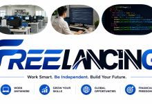 Professional freelancer working on a laptop while building a successful online freelance career in 2026