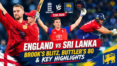 England vs Sri Lanka T20I 2026 Harry Brook celebration