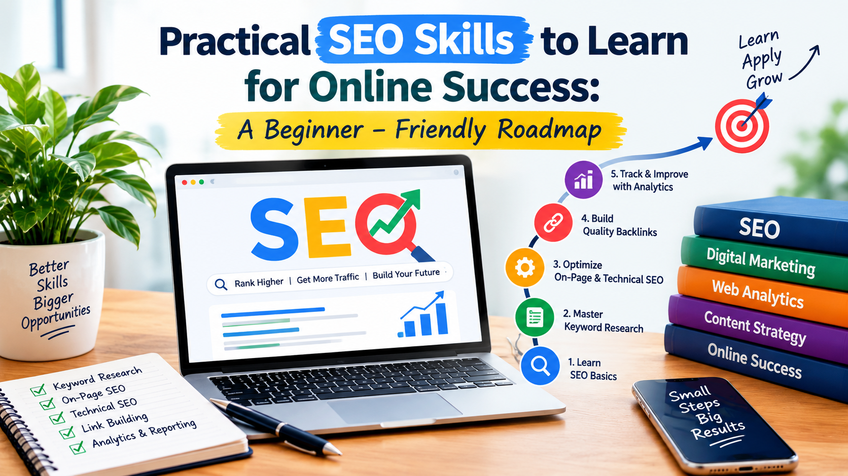 SEO skills for beginners step-by-step roadmap