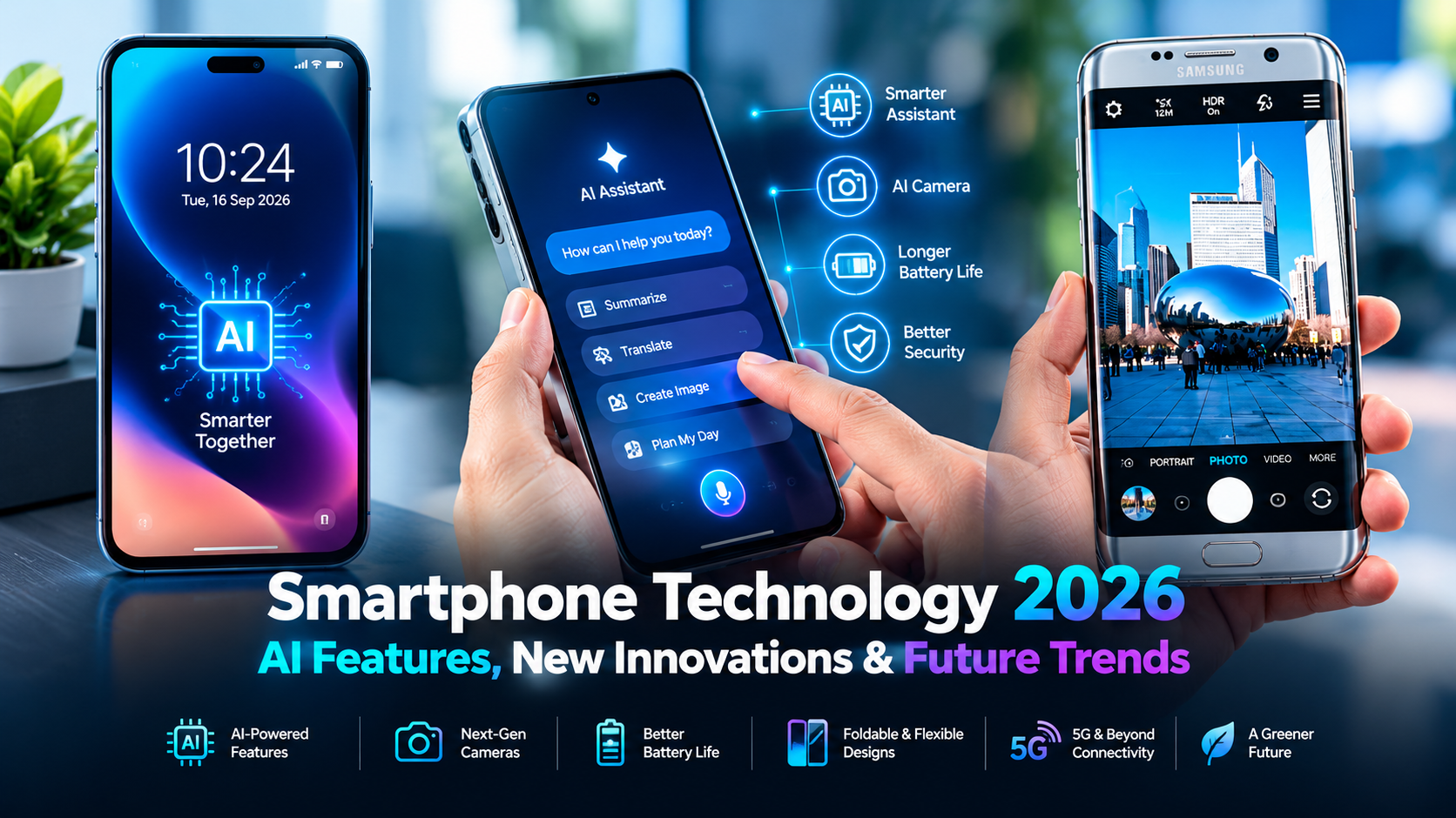 Smartphone technology 2026 with AI features and modern mobile innovations